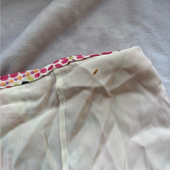 vintage talbots silk orange & pink polka dot midi skirt - Picture 8 of 9